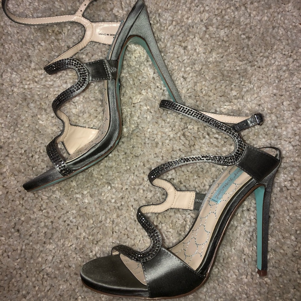 Crystal Satin Heels